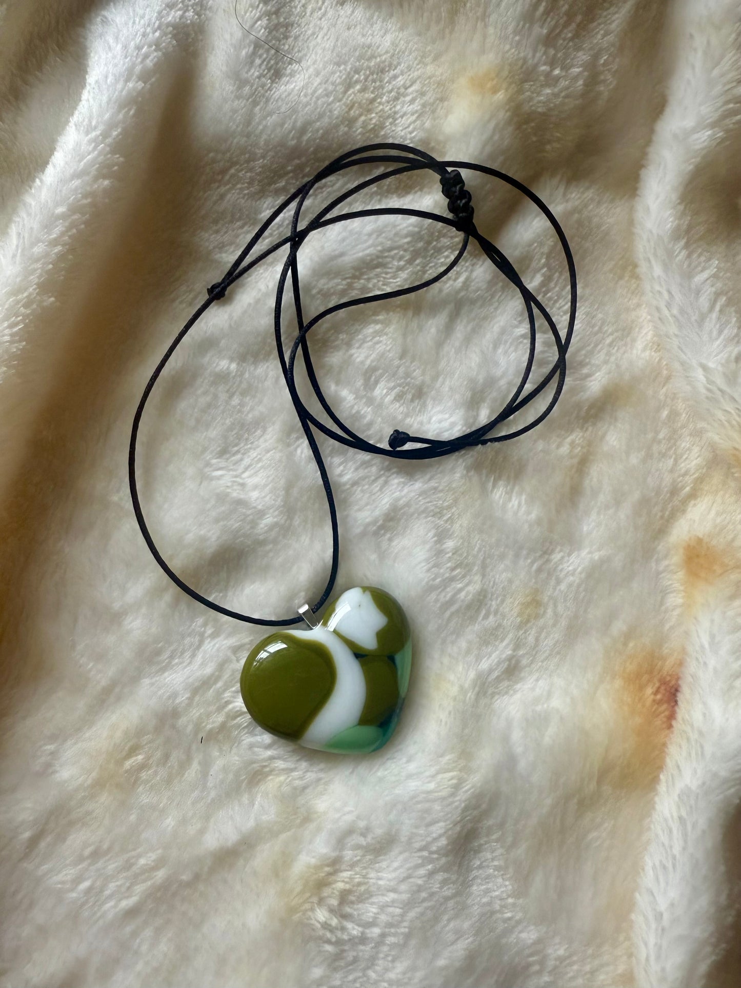 Fused glass handmade pendant necklace